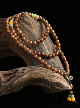 新品鸡翅木108颗手链木制文玩佛珠紫檀手串男女P情侣木质6mm饰品