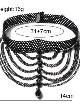 极速欧美时尚蕾丝多层链  万圣x节个性项链 跨境女式优雅配饰  F1