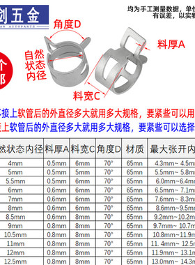 极速Q673手捏达克罗弹簧卡箍卡子喉箍I环箍汽K车水管抱箍油管卡弹