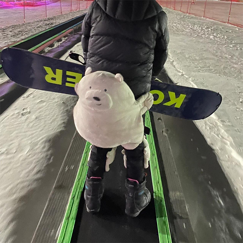 极速滑雪护具卡通毛绒小r乌龟白熊成人儿童运动套装护膝护臀垫防