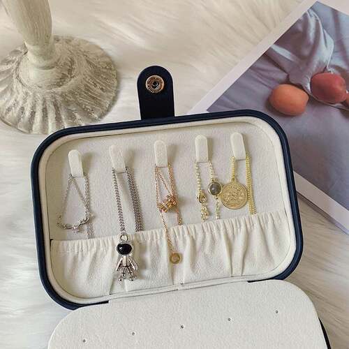极速Jewelry Origanizer PU leather Makeup Collection Box Beau