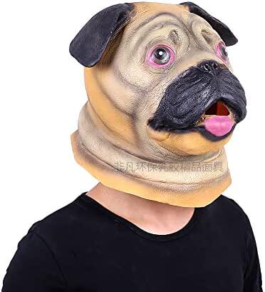 新品Dog Animal Latex Overhead UndCerdog Mask for Party  Chri