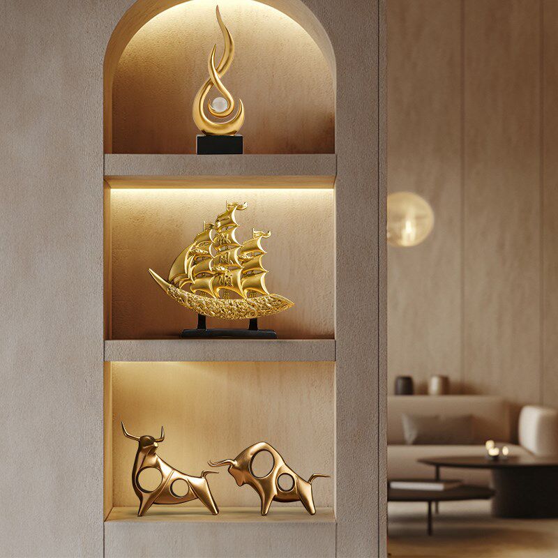 极速客厅摆件高端大气上档次展示柜餐边柜电视柜酒柜W轻奢家居软