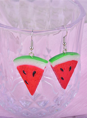 极速10pcse/pack  28x14mm Fruit Watermelon Resin Charms for E