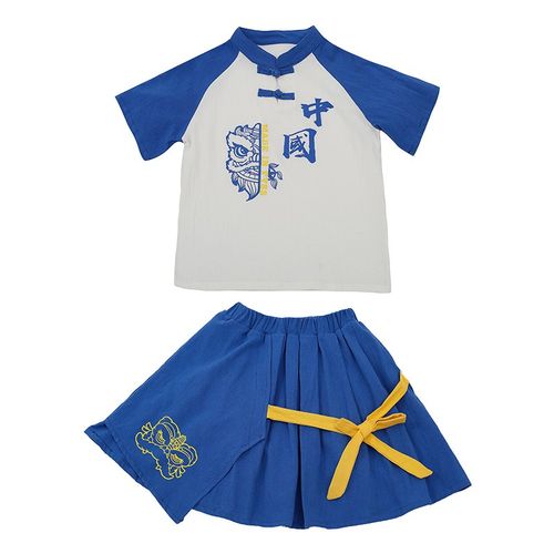 极速儿童汉服表演服装p男女童中国风唐装短袖复古装幼儿园中秋班