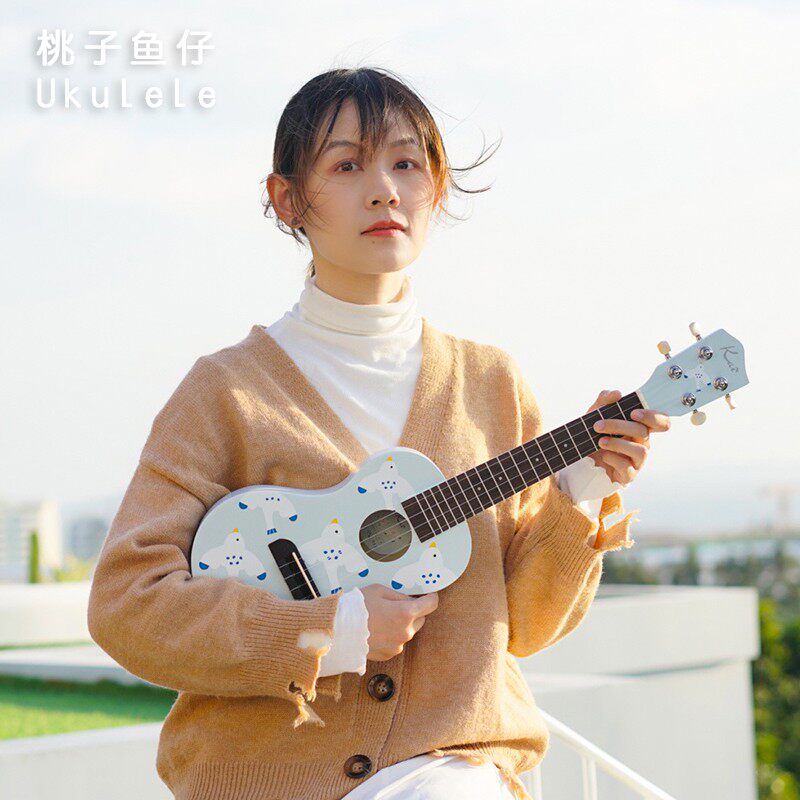 极速樱花琴尤克里里Kai云杉面单粉色初学入门女生礼U物小吉他 桃