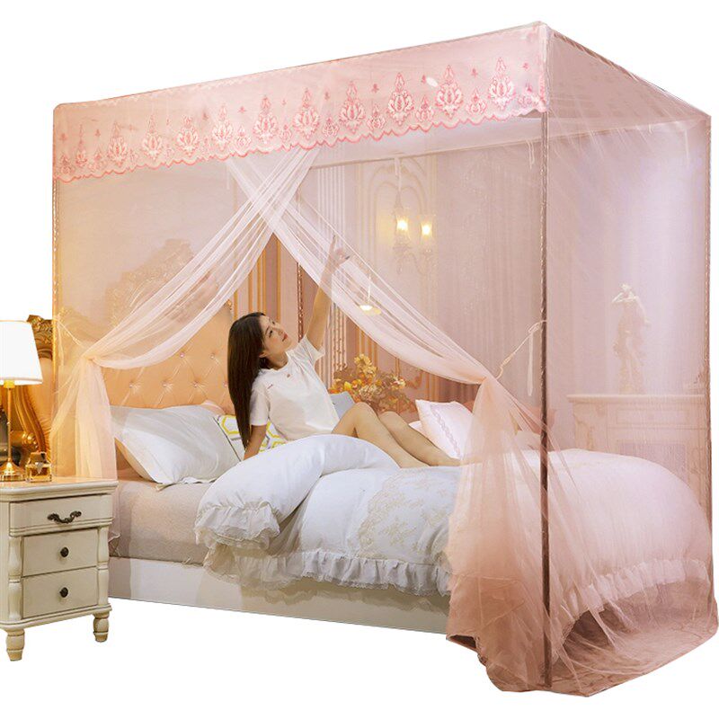 极速落地单开门老款式床简易蚊帐床幔防蚊家用卧室W支架杆全套加