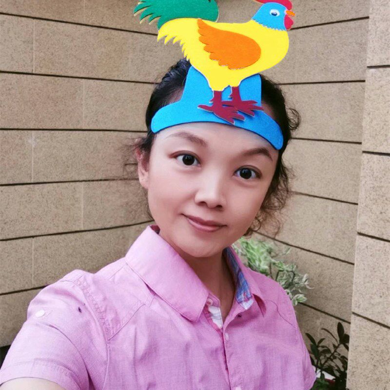 极速幼儿园头饰表演道具猴子头套小兔子卡通帽子孔V雀面具儿童表