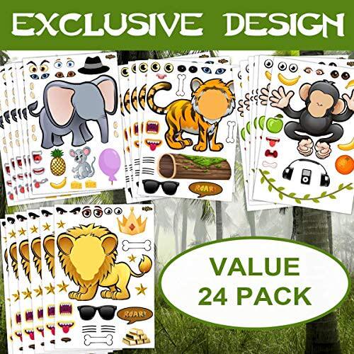 新品24 Animal Stickepr Sheets - Great Zoo  Safari Theme Bir