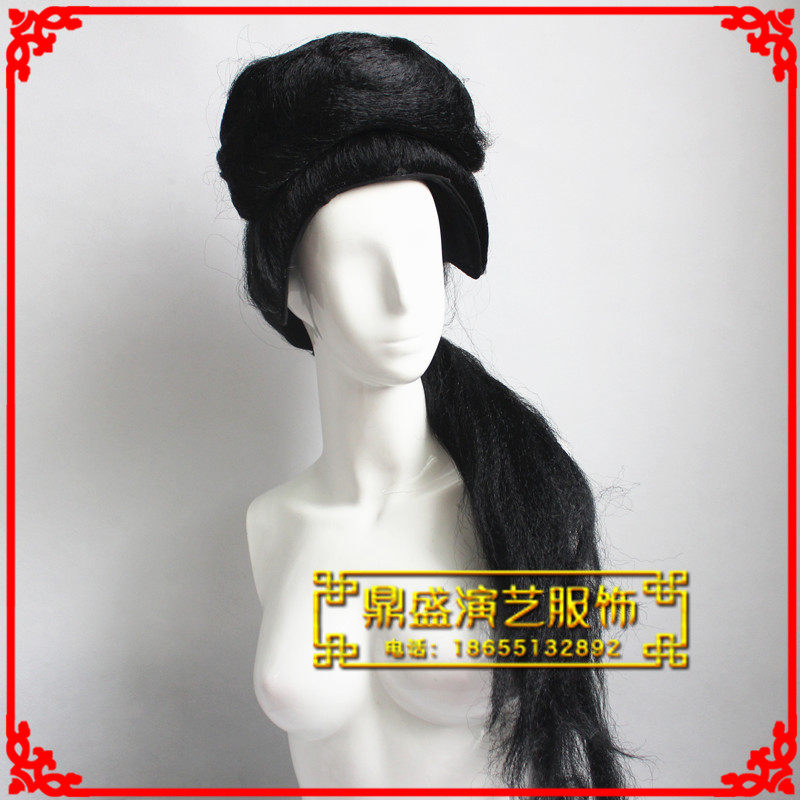 新品装假发古代小姐戏曲头饰越剧花D旦头套黄梅戏小旦假发套戏剧