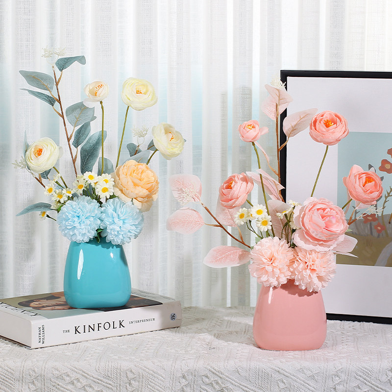速发花塑料厅花摆假客设插花装饰花艺摆件餐桌花摆花干花仿生花束,家居饰品,仿真花/假花,淘宝优惠券,粉丝福利购,淘宝优惠卷