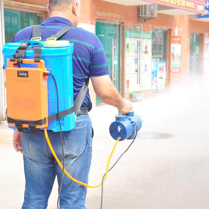 新品电动喷雾器大棚用高效微粒子低密度消毒弥雾机畜禽卫生防疫韩