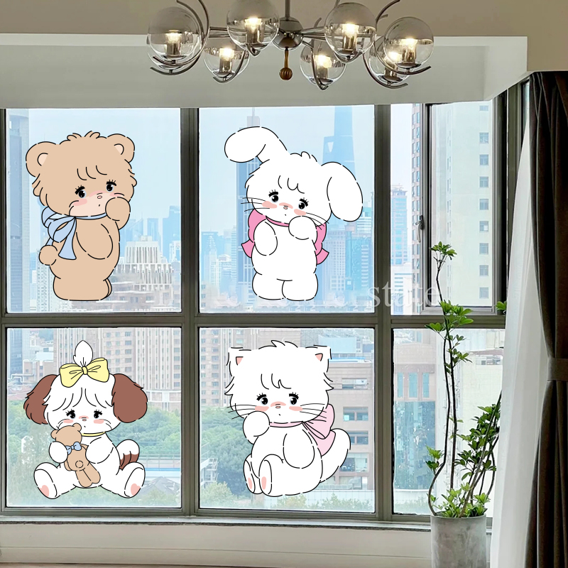 速发风撞铺贴窗台防店门橱画 画 蛋糕奶茶咖啡甜品店可爱装饰