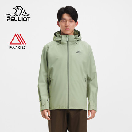 伯希和户外冲锋衣男25新款三合一Polartec200抓绒内胆徒步登山服