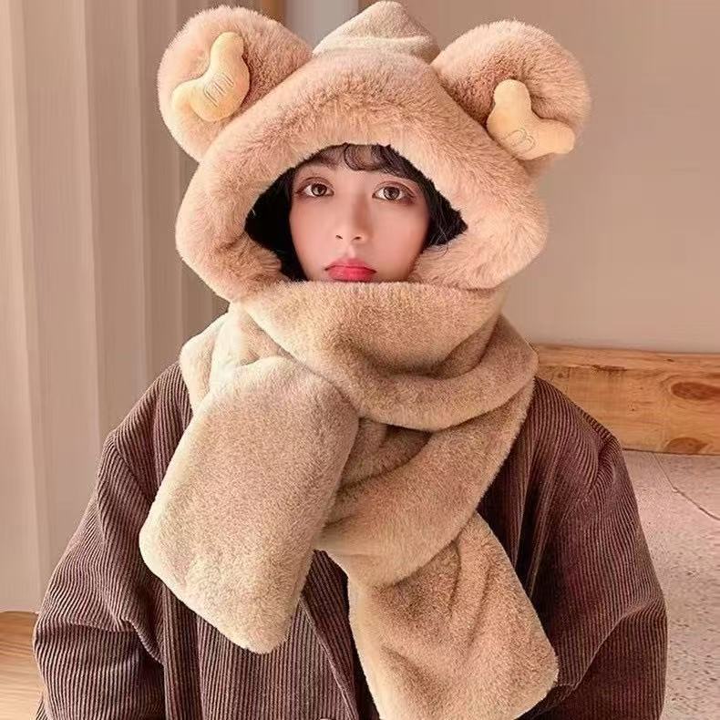 黑色渔夫帽女ins针织盆帽秋冬季日系百搭显脸小遮脸水桶帽子xt