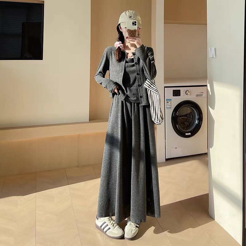 糯米长袖套装休闲套装薄款韩版慵懒风宽松卫衣连帽春秋款ak清仓