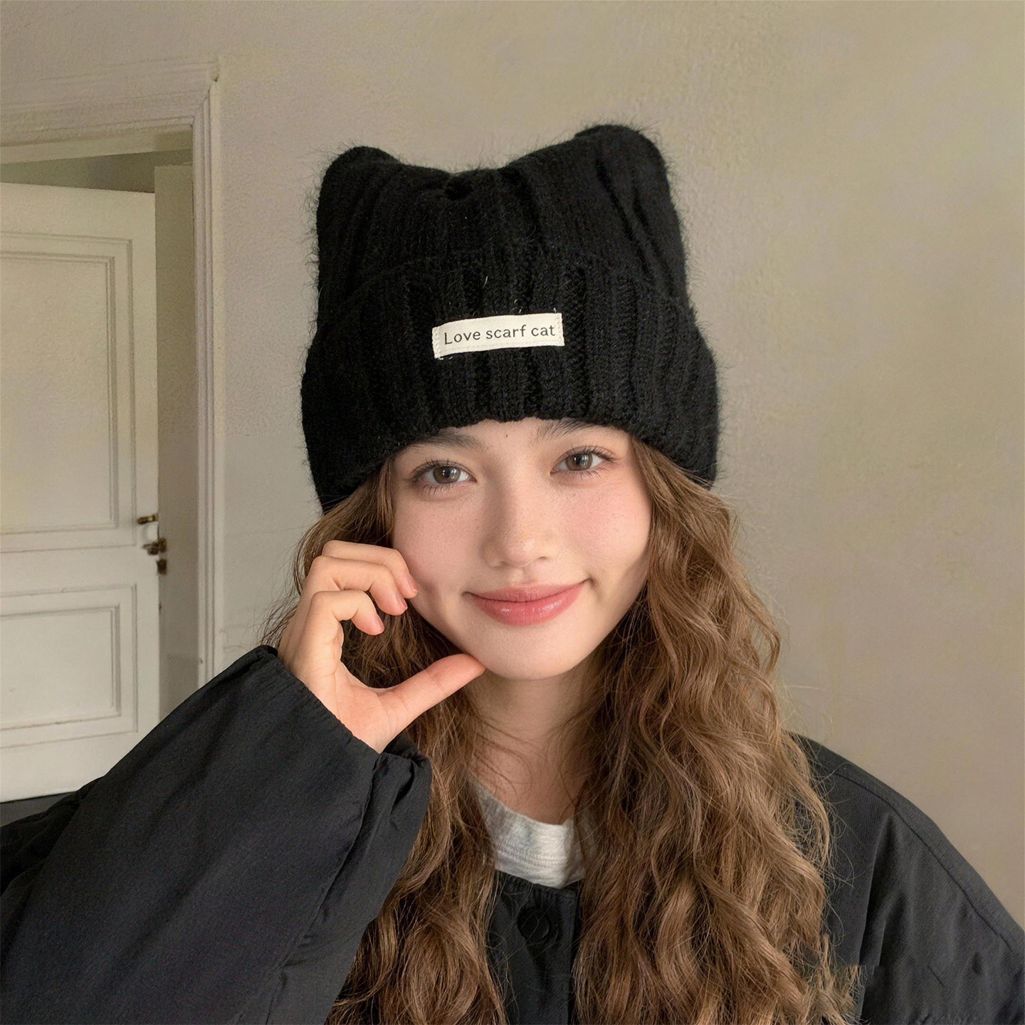 可爱猫耳朵针织毛线帽女冬季韩版显脸小冷帽加厚保暖护耳套头帽子,服饰配件/皮带/帽子/围巾,帽子,淘宝优惠券,粉丝福利购,淘宝优惠卷