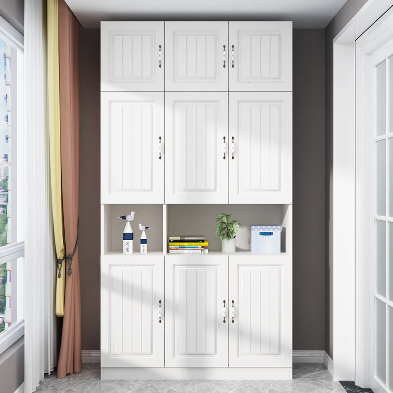 极速新款欧式阳台收纳柜带门衣柜鞋柜组合收纳杂物U置物柜大容量