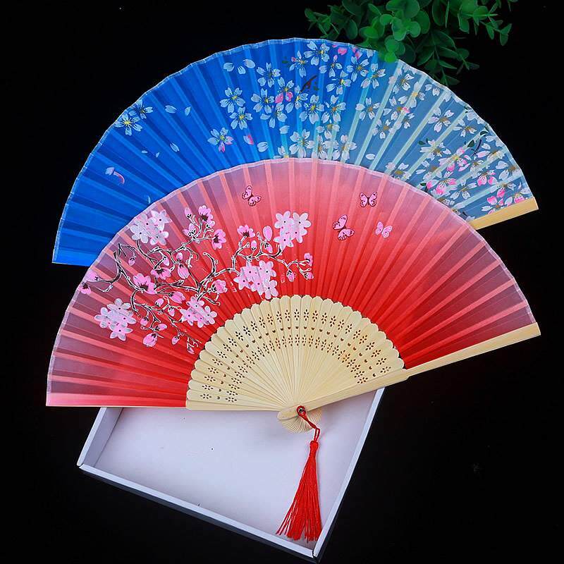 极速中国风古扇女古风折扇旗袍古典丝绸绢扇儿P童跳舞扇子杭州古