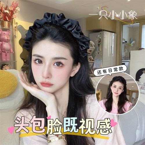 极速高颅顶神器!复古大肠发箍木耳C宽边褶皱发箍显脸小女增高发卡