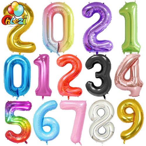 新品40Inch Bigi Foil Birthday Balloons Helium Number Balloon
