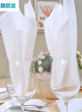 极速包邮加厚f纯白色全棉口布酒店西餐厅纯棉餐巾布打杯擦杯布不