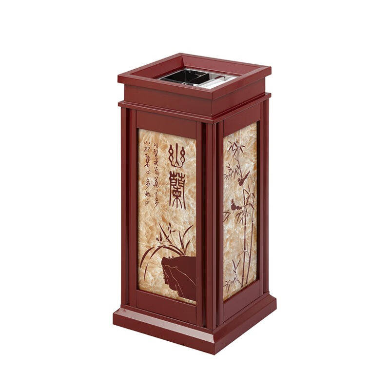 极速顺南新中式仿古垃圾s桶创意菸灰桶酒店大堂电梯口果皮箱立式