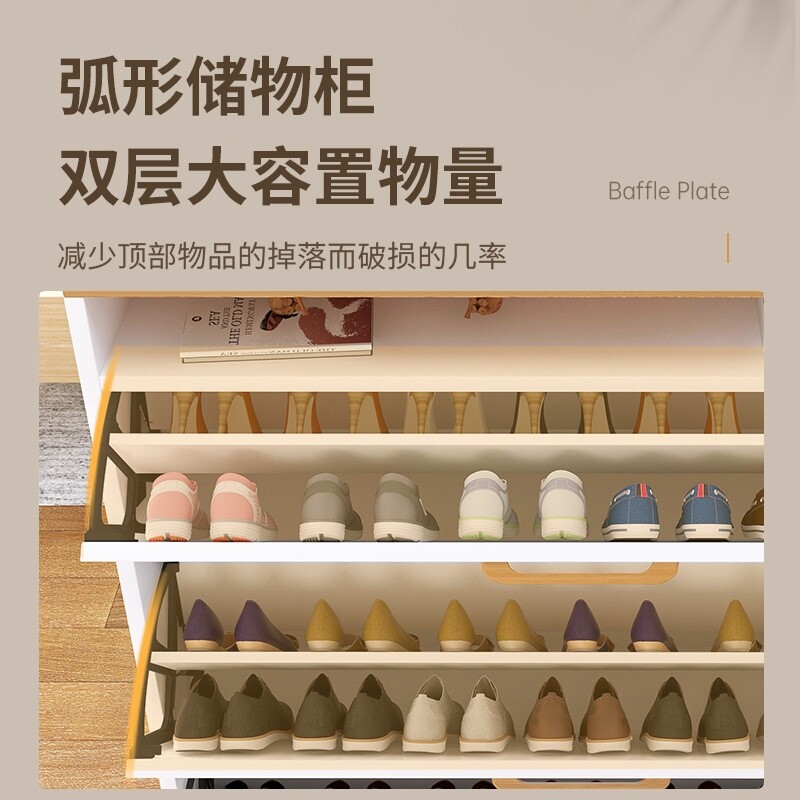 新品简易高多层实木鞋架子入门A转角超窄家用门口入户门外鞋柜薄图片