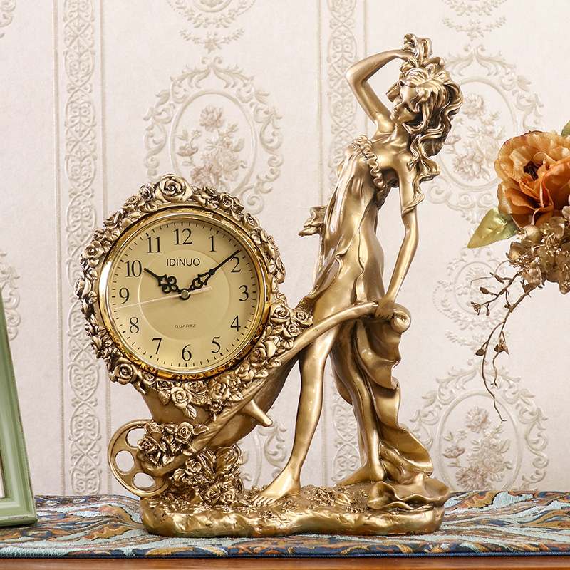 极速厂销厂促欧式座钟客厅家用座钟台式时M钟钟表摆件闹钟桌面女