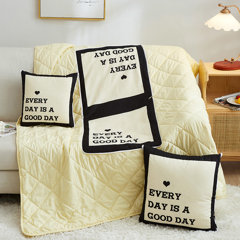 极速夏凉被抱枕盖毯二合一毛毯AX办公室午睡小被子可收纳两用车载