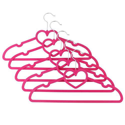 极速大红b色婚礼衣架情侣植绒心形防风防滑无痕晾衣架衣橱衣服挂