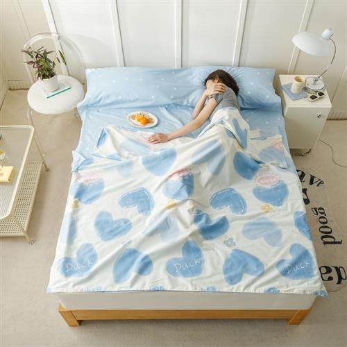 极速20232023新款全t棉印花隔脏睡袋酒店出差旅行宾馆床上用品