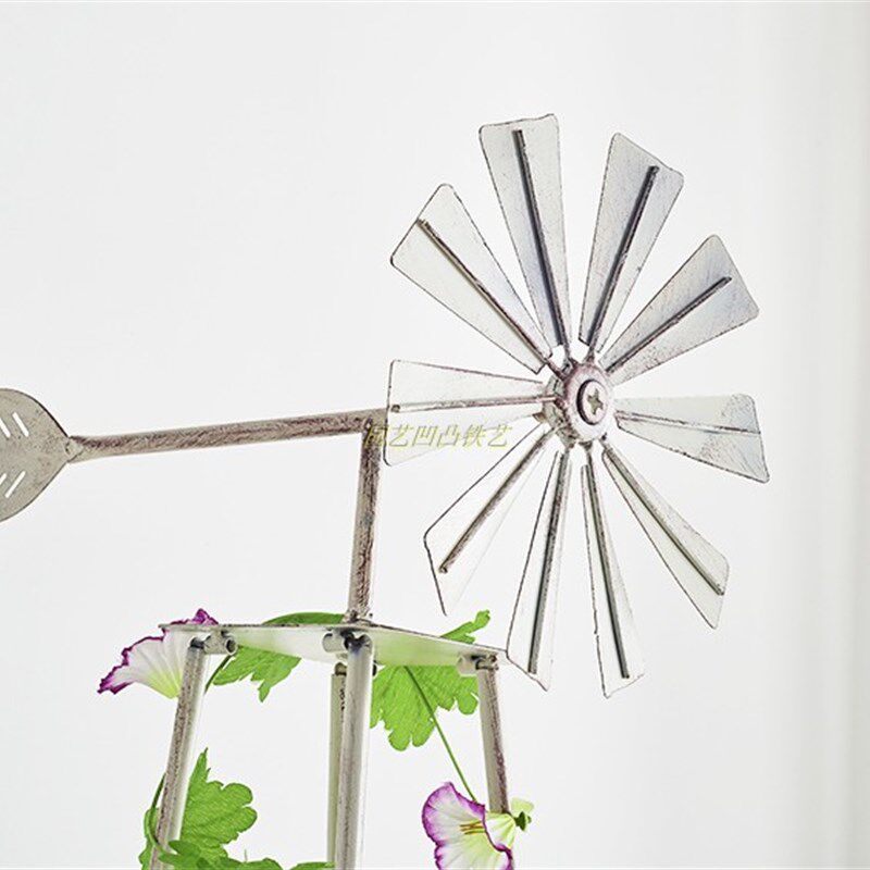 极速美欧式做旧铁艺风车爬藤支架铁线莲I植物攀爬花架别墅花园庭