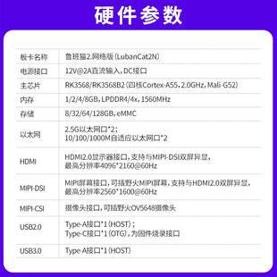 极速野火鲁班猫2卡片电脑RK3568开发板HLinux嵌入式人工智能对标