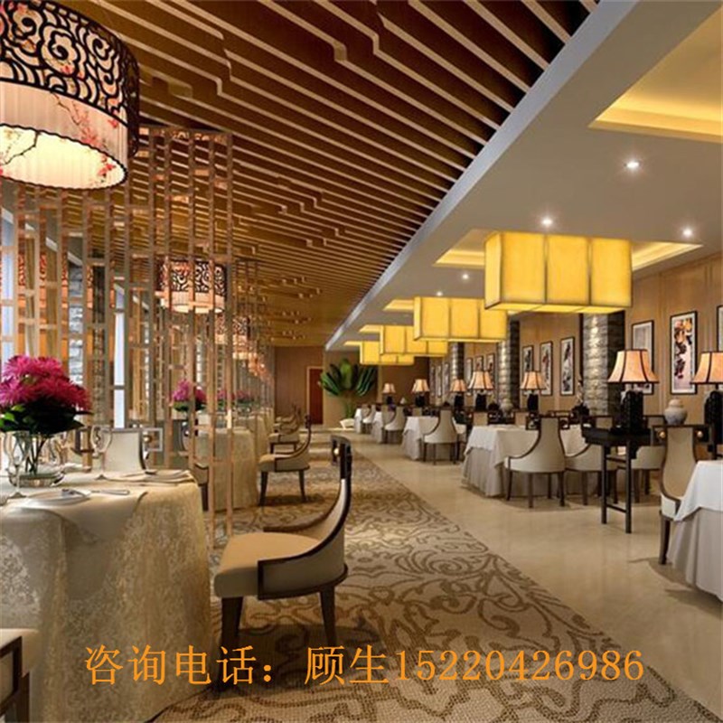 极速新品定制咖啡连锁室内t仿木纹型y材铝条造型装饰树弧形拉弯铝