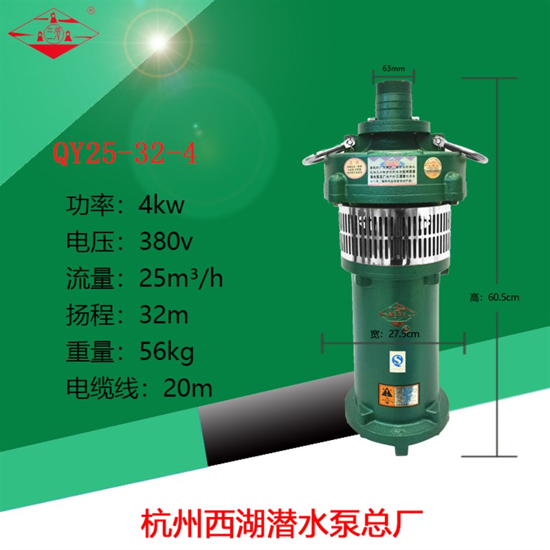 极速新品新品b杭州西湖QY油浸式y潜水泵38B0v农用灌溉高扬程大流