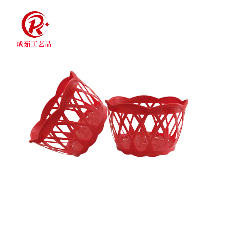 极速新品礼品喜i包装网兜网袋加软密超市鸡蛋篮子塑R料圆形小号花