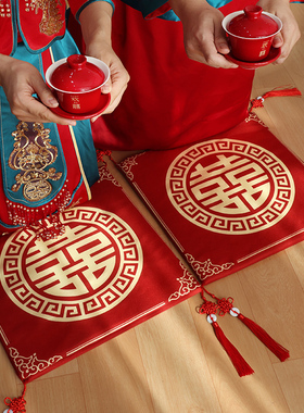 速发跪酒结婚敬茶坐福垫一垫敬对跪拜红色喜垫新娘改口婚庆用品大