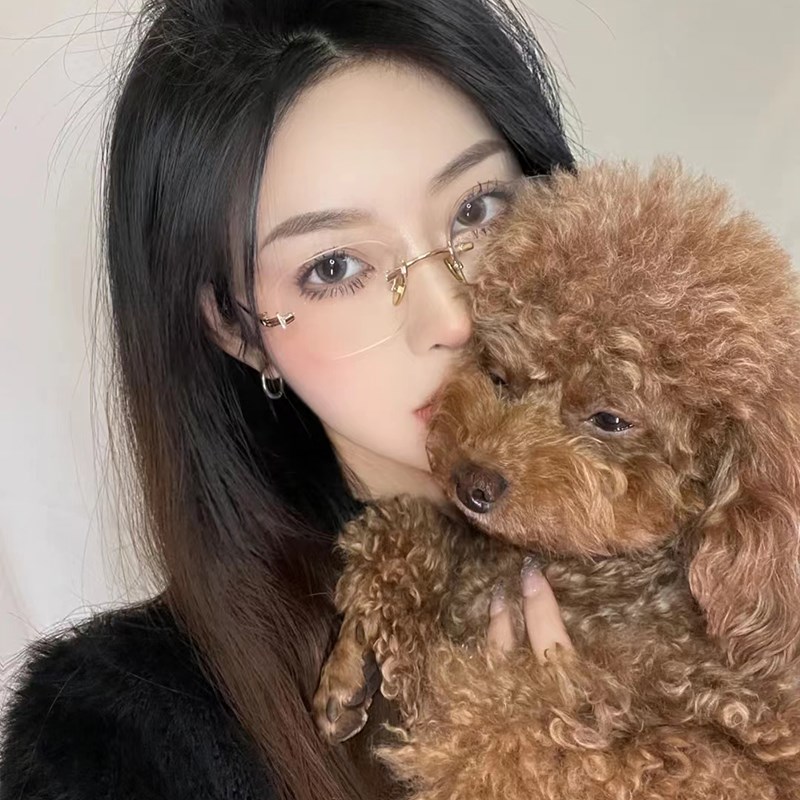 速发无框韩镜潮防蓝光纯欲无边框近视版可配度数框镜架