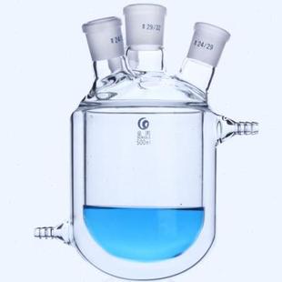 新品 速发新品 平底夹套反应釜双层玻y璃反应釜开口反L应器双层夹套