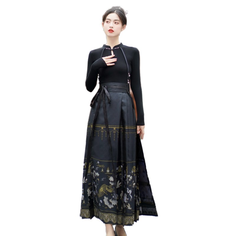 速发可以穿上班的汉服小个子日常通勤套装新中式国风马面裙成人