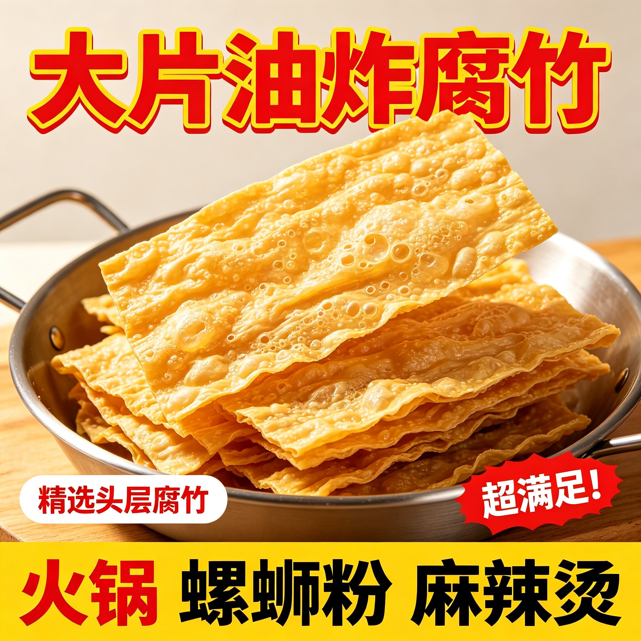 油炸大片腐竹皮螺蛳粉专用餐饮商用纯正特级手工香脆炸豆皮豆腐皮