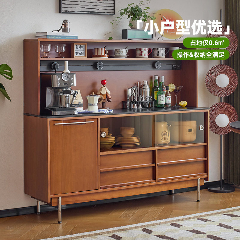 中古风实木小户型靠墙餐边柜酒柜