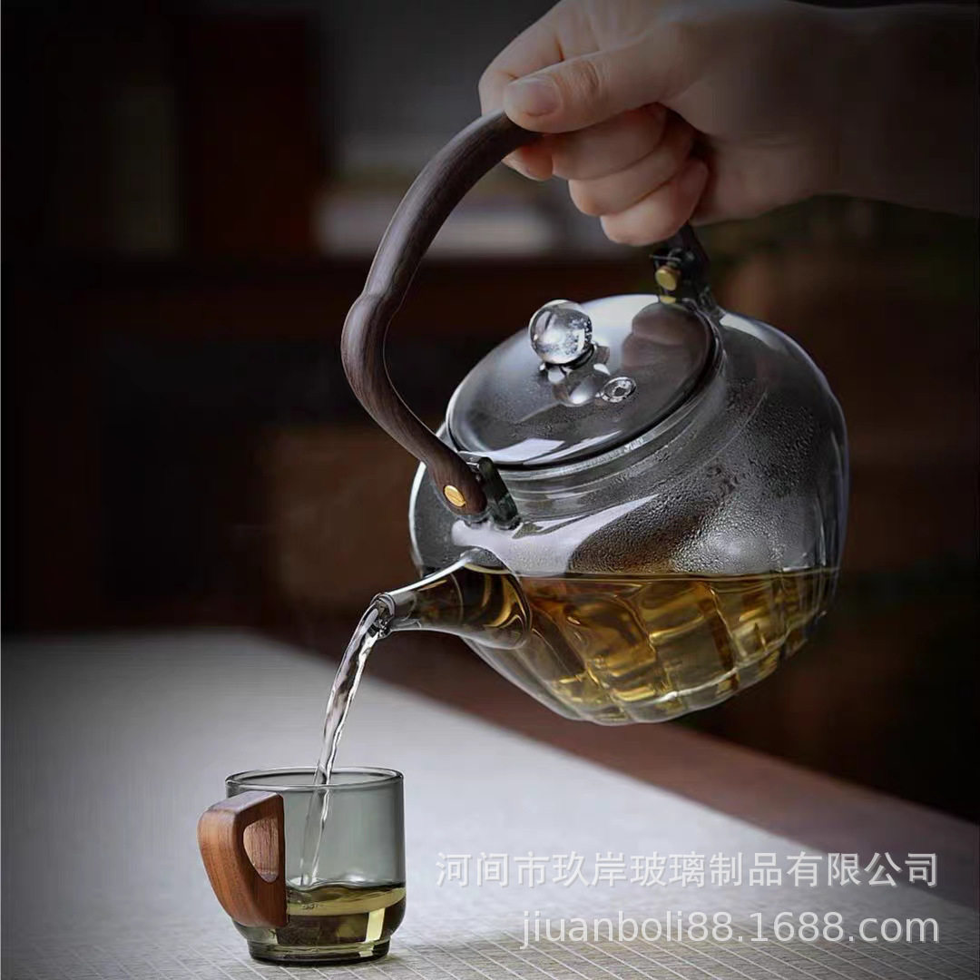耐高温星空钮玻璃茶壶蒸煮两用煮茶壶提梁烧水壶家用煮茶器煮茶炉