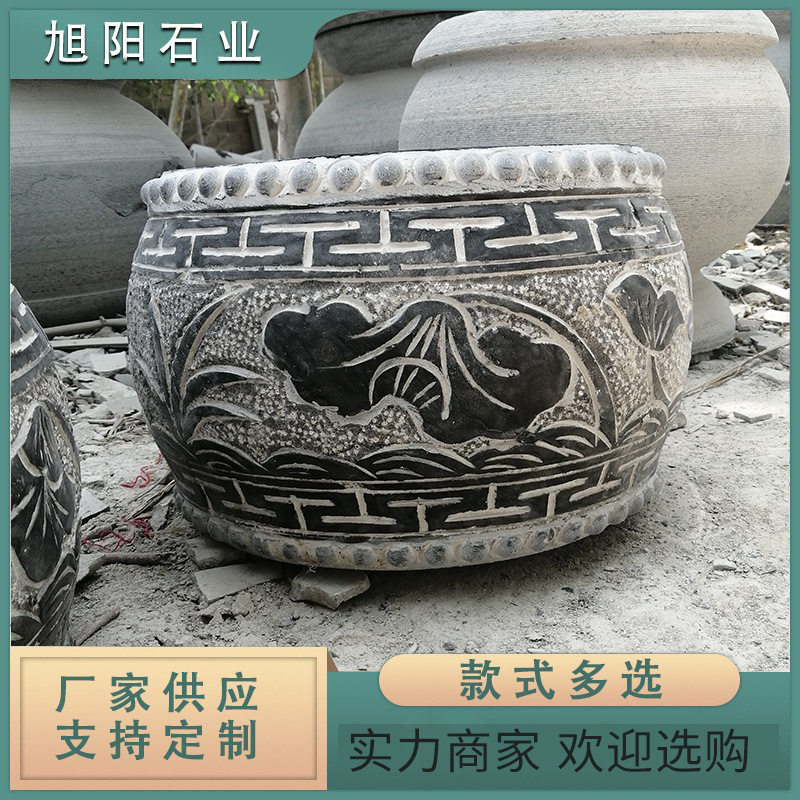 古建青石花岗岩石柱墩门墩雕刻
