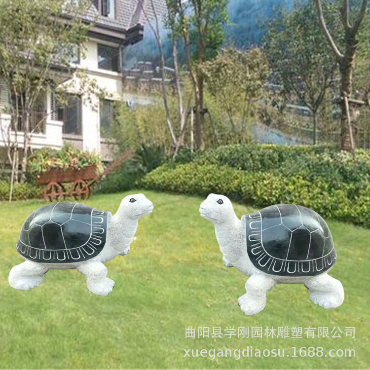 厂家直销青石吐水乌龟小石龟石雕石材鱼缸饰品摆件长寿景观石雕
