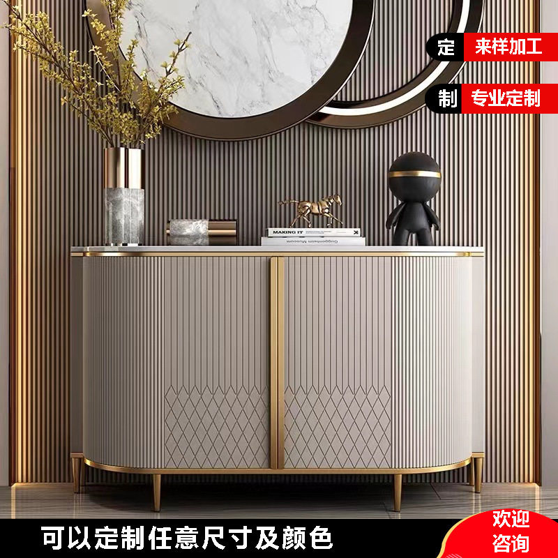轻奢大理石实木隔断餐边柜