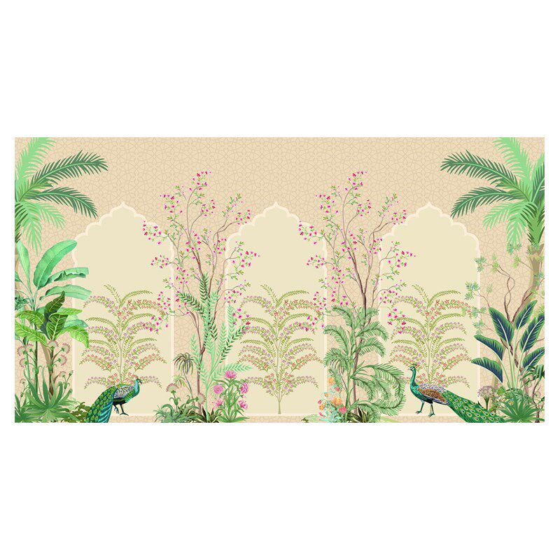 热销美式b简约热带植物花鸟墙布客v厅沙发背景墙纸壁布卧室玄关定