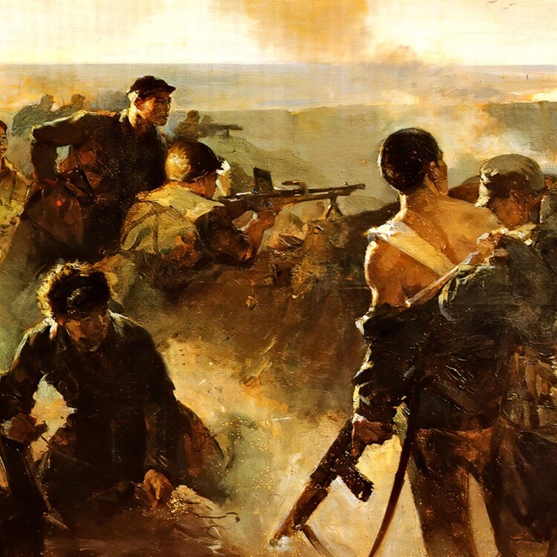 热销塔山阻击战抗美援朝革命抗日战争油画办公室装饰画Y展厅会议