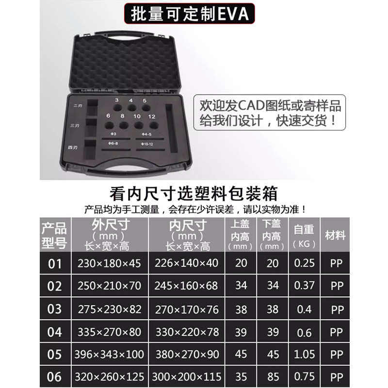 热销手提式多功能五金工具箱塑料箱仪器箱K产品包装盒收纳箱设备